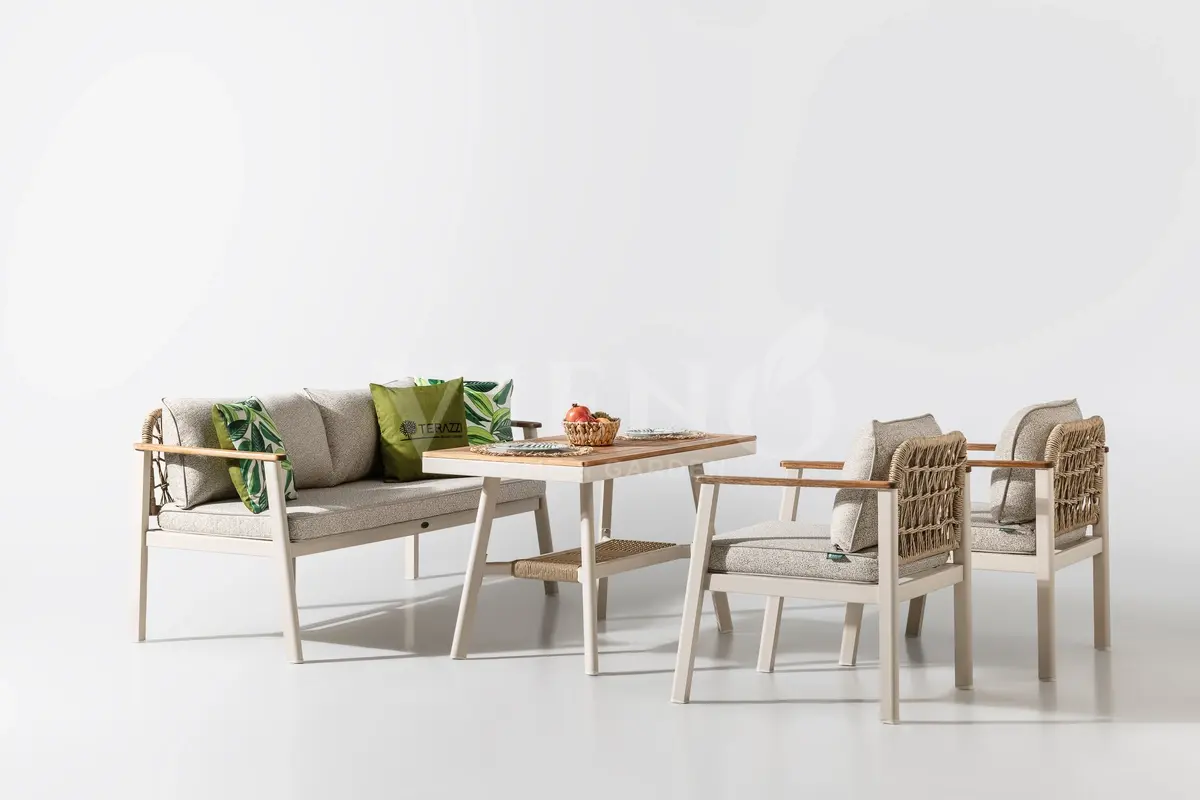 Onyx Midi Alüminyum Bahçe Balkon Oturma Grubu
