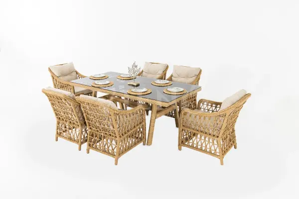 Dora Rattan Bahçe Balkon Masa Takımı (100cm x 200cm)