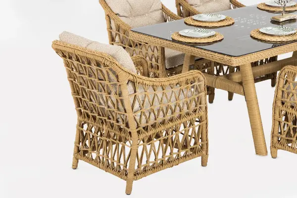 Dora Rattan Bahçe Balkon Masa Takımı (100cm x 200cm)