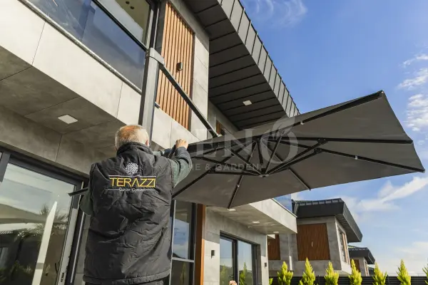 İbiza Yandan Kollu Alüminyum Şemsiye (300x300cm)