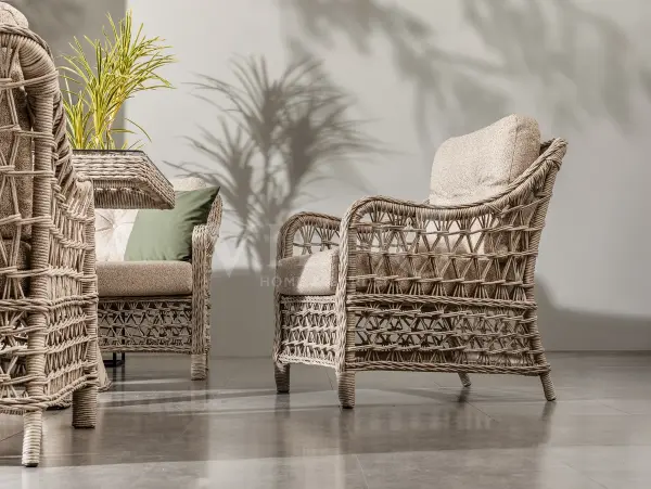 Dora Rolex Rattan Bahçe Balkon Oturma Takımı