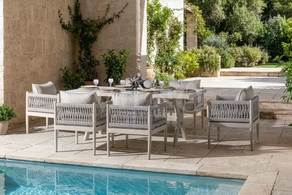 Lyon Alüminyum Bahçe Balkon Masa Takımı (100cm x 200cm)