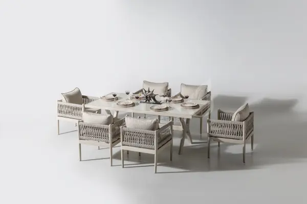 Lyon Alüminyum Bahçe Balkon Masa Takımı (100cm x 200cm)