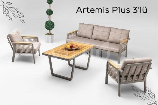 Artemis Plus Alüminyum Bahçe Balkon Oturma Grubu Cappuccino