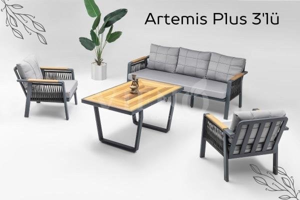 Artemis Plus Alüminyum Bahçe Balkon Oturma Grubu Cappuccino