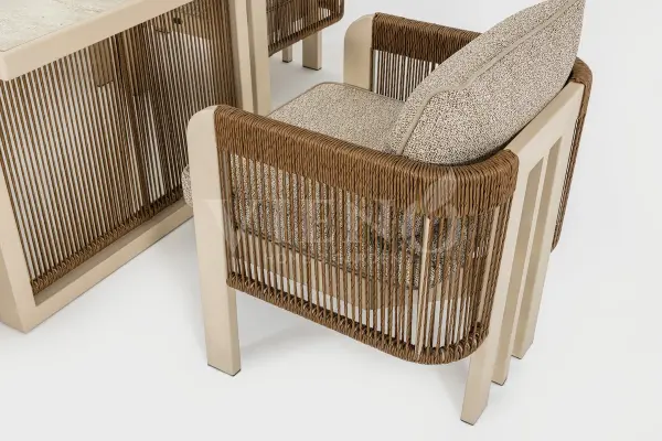 Atlas Alüminyum Bahçe Balkon Masa Takımı (100cm x 200cm) Kahve