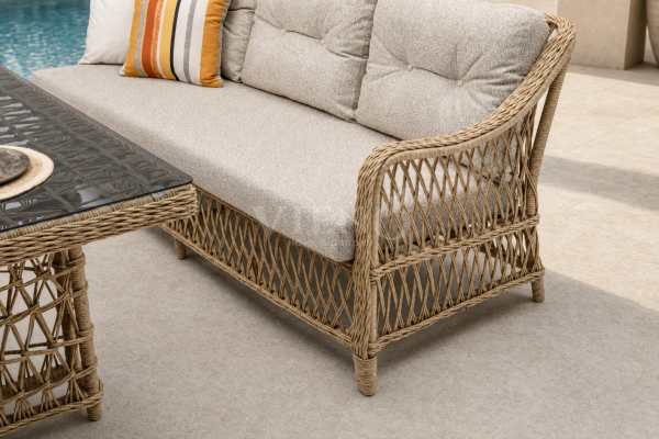 Madeo Rattan Bahçe Oturma Grubu Cappuccino