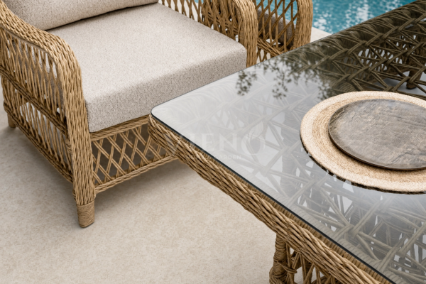 Madeo Rattan Bahçe Oturma Grubu Cappuccino