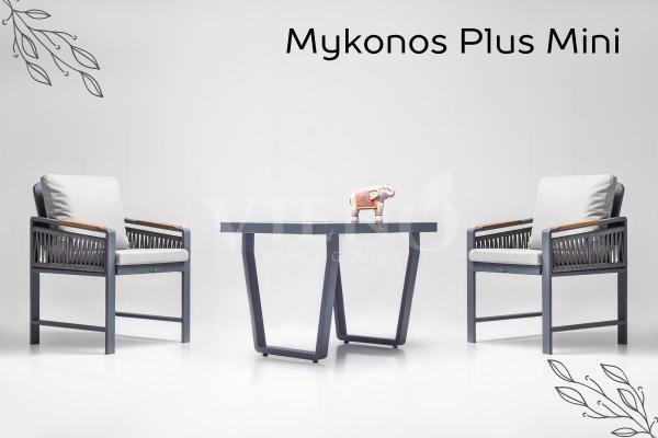 Mykonos Plus Mini 2'li Alüminyum Bahçe Balkon Oturma Grubu