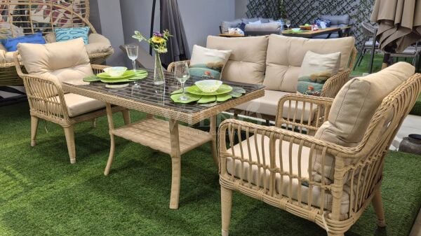 Midilli Mini Rattan Bahçe Balkon Oturma Grubu TEŞHİR