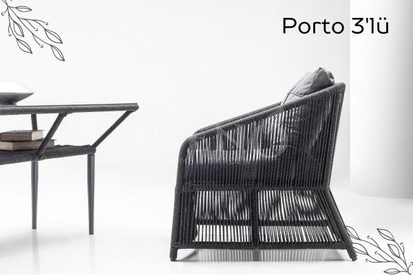 Porto Bahçe Balkon Oturma Grubu (3+1+1)