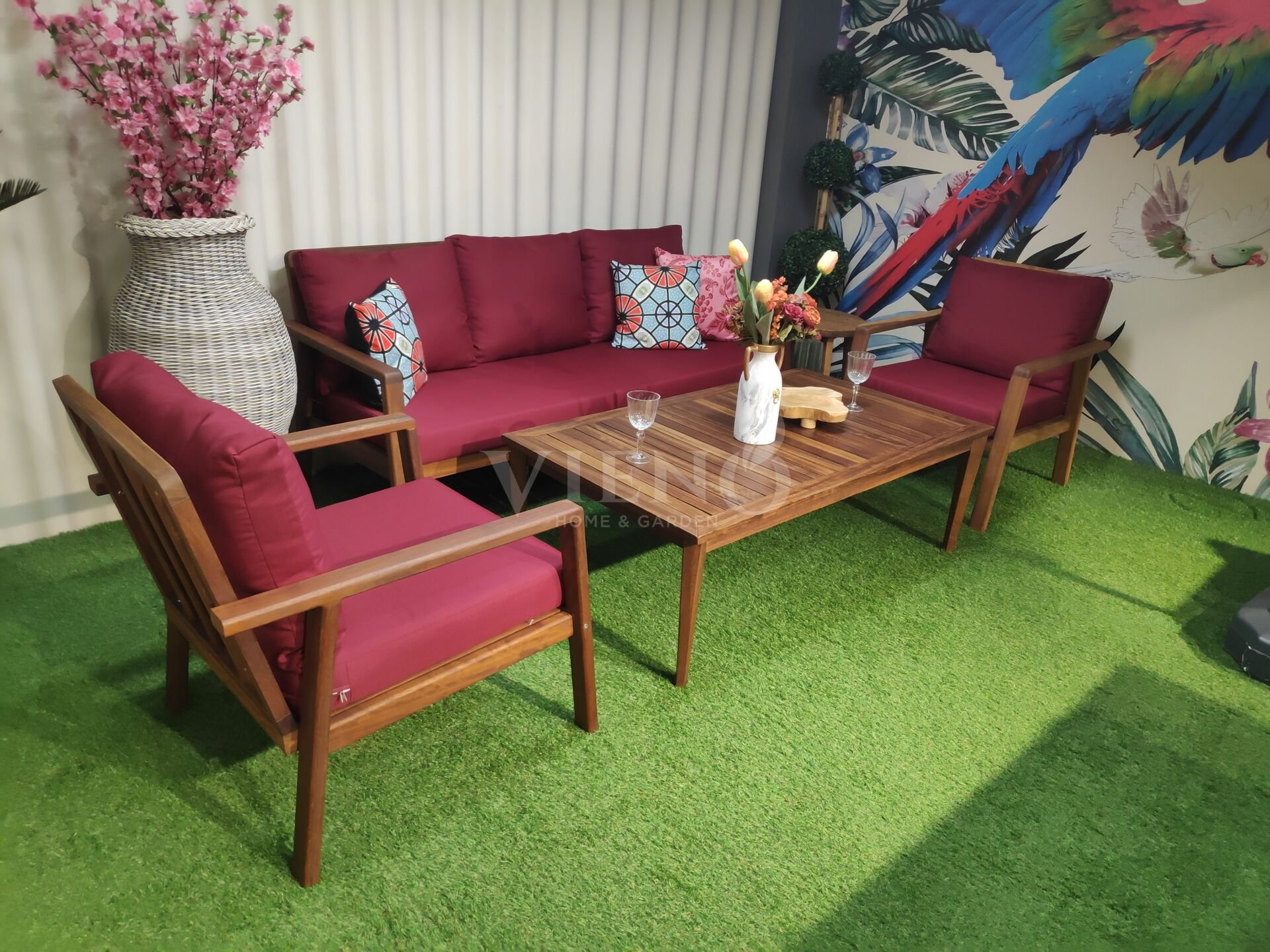 Artemis Wood 3'lü Ahşap Bahçe Balkon Oturma Grubu (TEŞHİR)