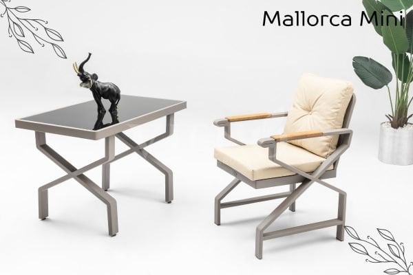 Mallorca Mini 2'li Alüminyum Bahçe Balkon Oturma Grubu