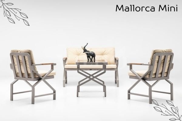 Mallorca Mini 2'li Alüminyum Bahçe Balkon Oturma Grubu