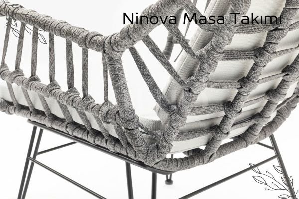 Ninova Luxio-Cord Bahçe Balkon Masa Takımı (90x90)