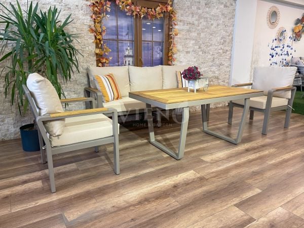 Calidus 3'lü Alüminyum Bahçe Balkon Oturma Grubu