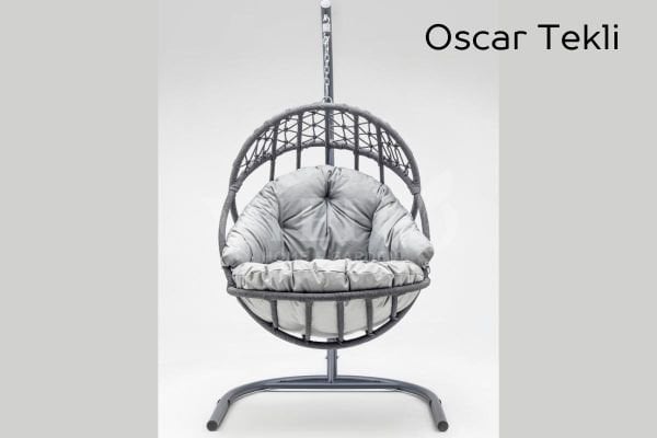 Oscar Luxio Cord İp Örgü Tek Kişilik Bahçe Balkon Salıncak