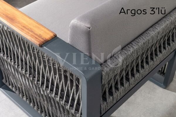 Argos Alüminyum Bahçe Balkon Oturma Grubu Alçak HPL Kompakt Sehpa - Antrasit