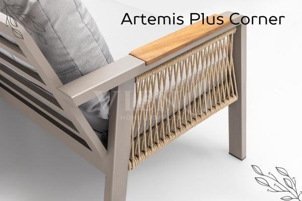 Artemis Plus Alüminyum Bahçe Balkon Köşe Takımı Alçak HPL Kompakt Sehpa