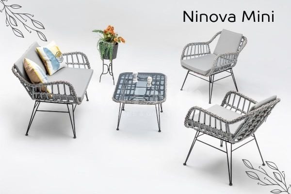 Ninova Mini 2'li Rattan Bahçe Balkon Oturma Grubu (TEŞHİR)