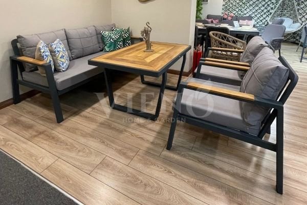 Efes 3'lü Alüminyum  Bahçe Balkon Oturma Grubu Antrasit