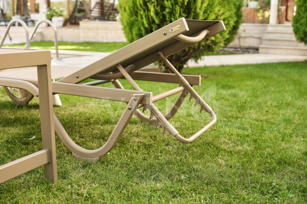 Gala Kolsuz Alüminyum File Şezlong Cappuccino