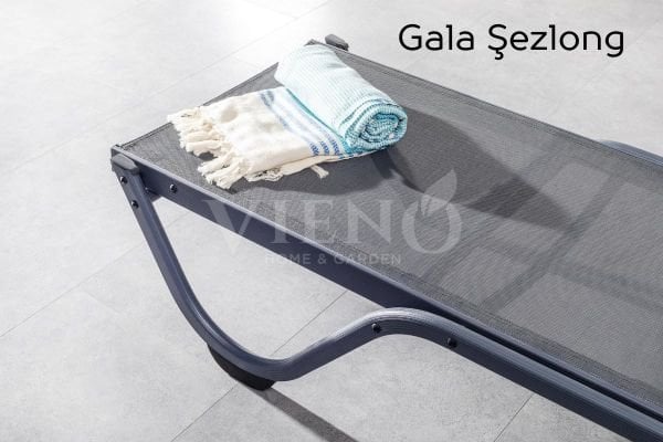 Gala Kolsuz Alüminyum File Şezlong Antrasit