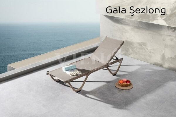 Gala Kolsuz Alüminyum File Şezlong Cappuccino