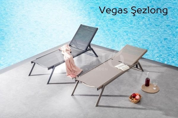 Vegas Alüminyum File Şezlong Antrasit