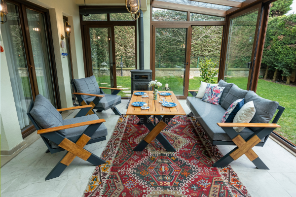 Lotus Alüminyum Bahçe Balkon Oturma Grubu Antrasit (TEŞHİR)