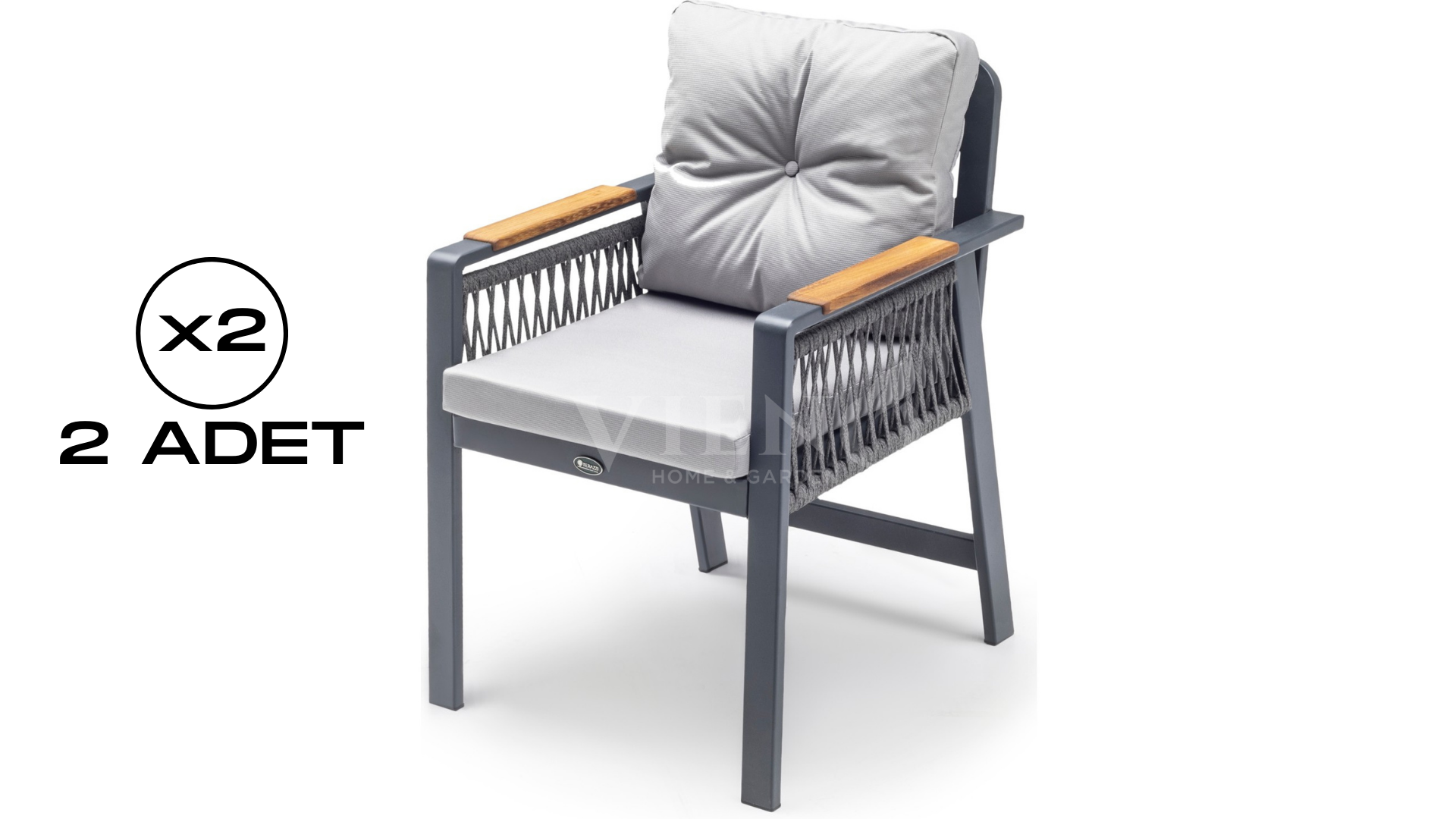 Artemis Plus Bahçe Balkon Sandalye (2 Adet) Antrasit