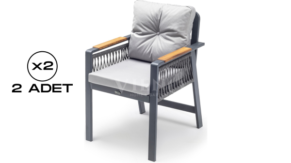 Artemis Plus Bahçe Balkon Sandalye (2 Adet) Antrasit