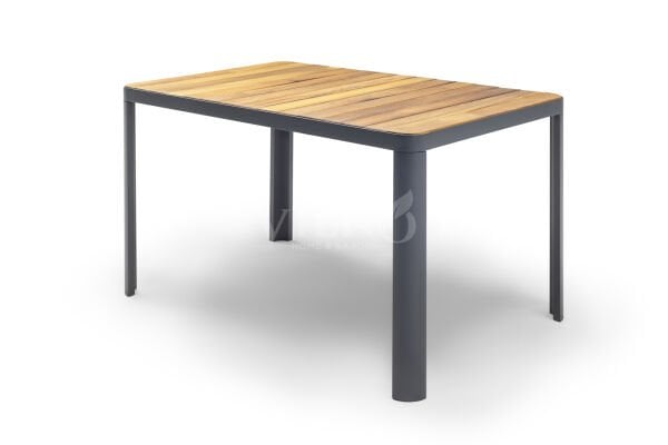 Rita Alüminyum Bahçe Balkon Masa Ahşap Tablalı (100x200)