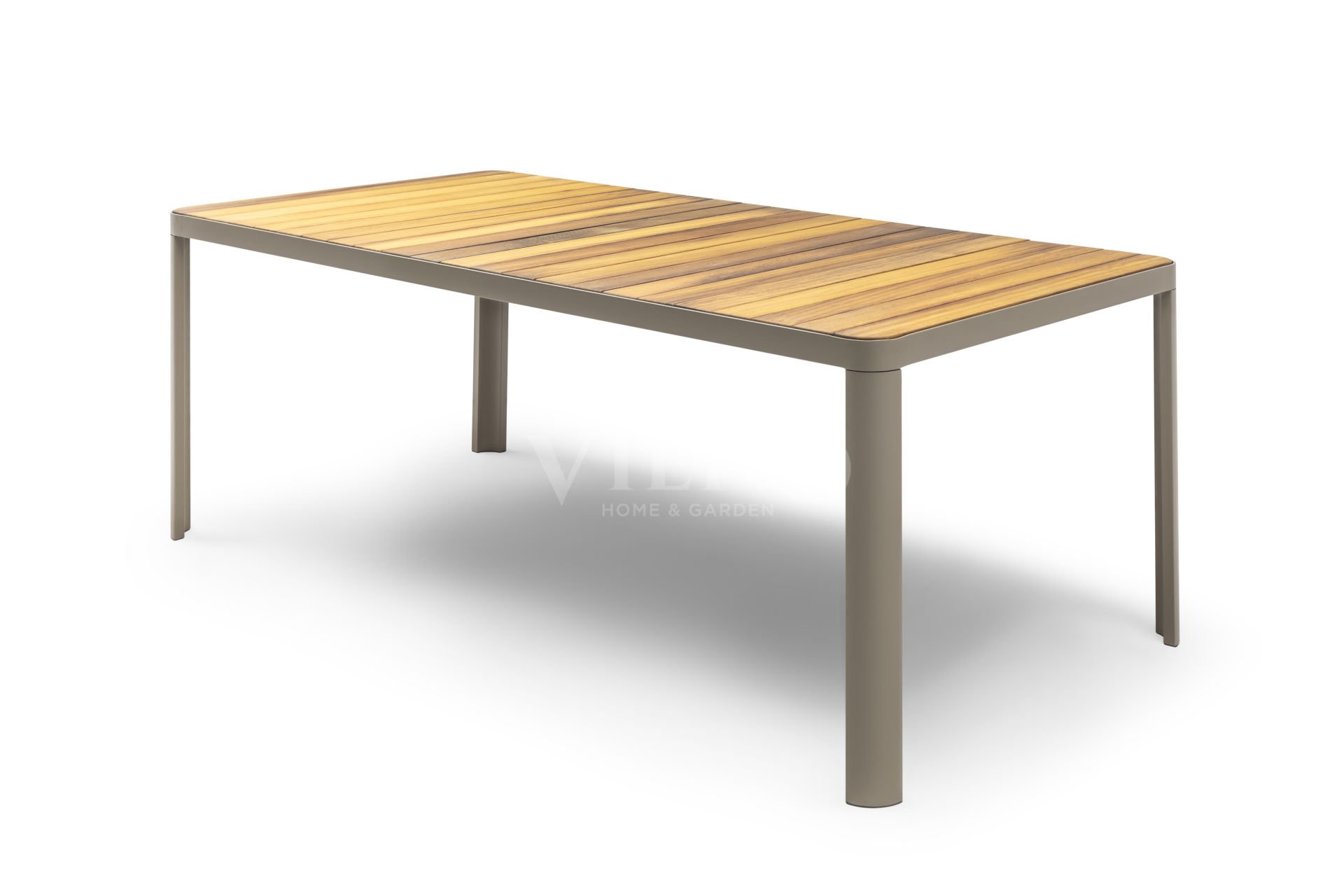 Rita Alüminyum Bahçe Balkon Masa Ahşap Tablalı (100x200) Cappuccino