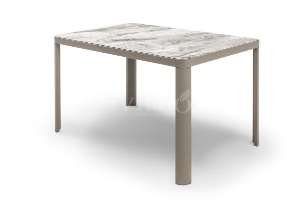 Rita Alüminyum Bahçe Balkon Masa HPL Kompakt Tablalı (100x200) Cappuccino