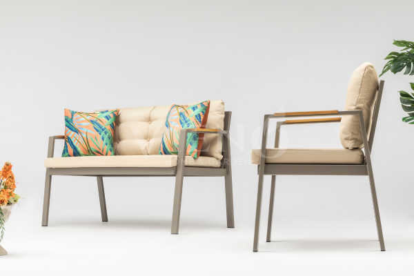 Efes Mini Alüminyum 2'li Bahçe Balkon Oturma Grubu