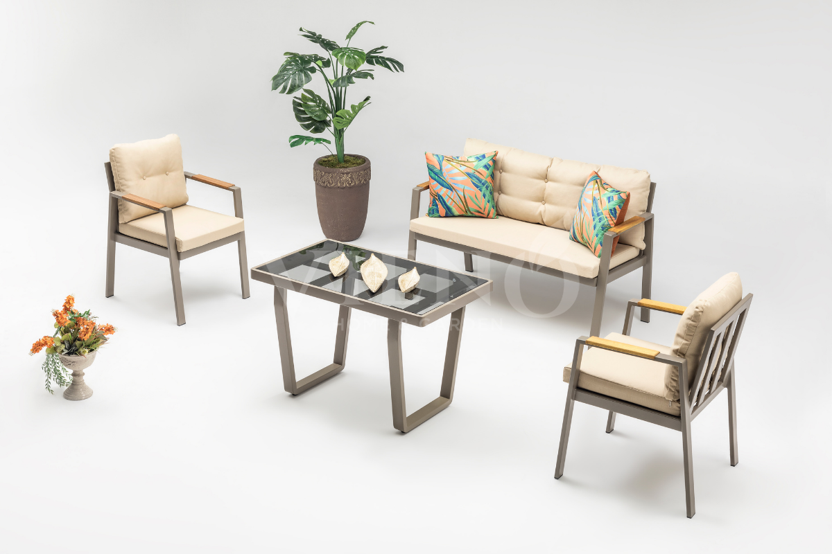 Efes Mini Alüminyum 2'li Bahçe Balkon Oturma Grubu