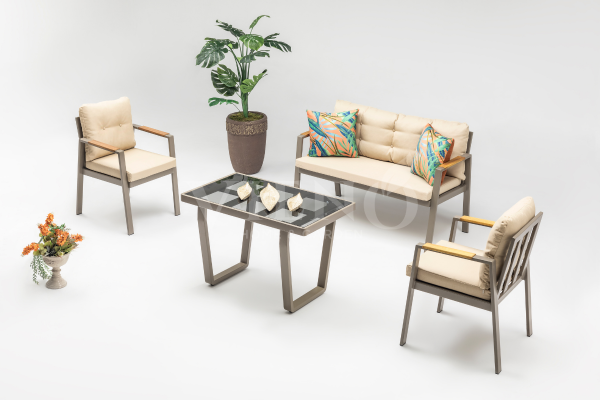 Efes Mini Alüminyum 2'li Bahçe Balkon Oturma Grubu