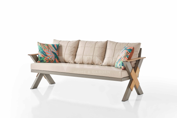 Lotus Aluminyum Bahçe Balkon Oturma Grubu (TEŞHİR) Cappuccino