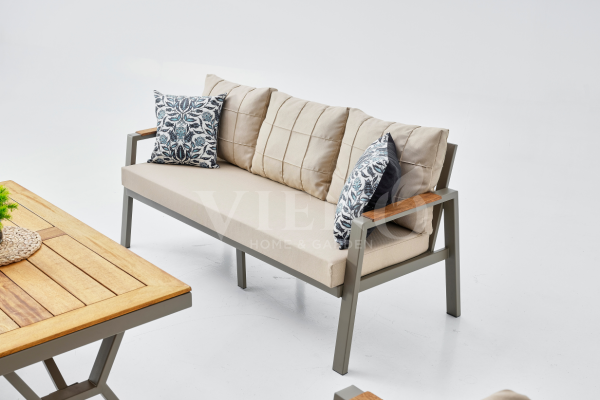 Efes Midi Alüminyum Bahçe Balkon Oturma Grubu Cappuccino