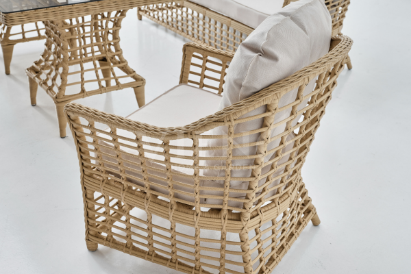 Bergama Rolex Rattan Bahçe Balkon Oturma Grubu (100cm x 200cm)
