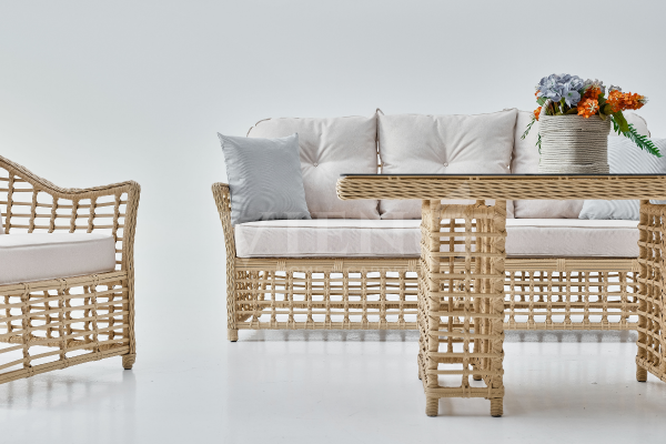 Bergama Rolex Rattan Bahçe Balkon Oturma Grubu (100cm x 200cm)