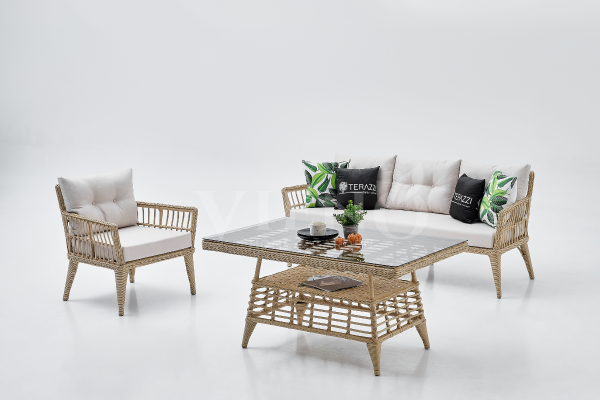 Midilli Rattan Bahçe Balkon Oturma Grubu