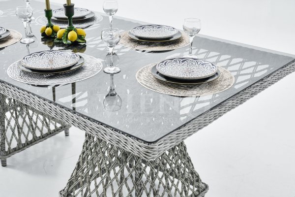 Osaka Rattan Bahçe Balkon Masa Takımı (100cm x 200cm)