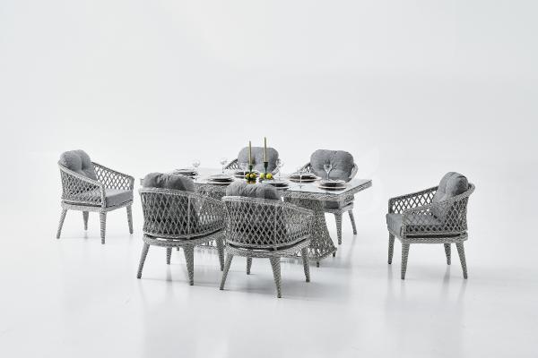 Osaka Rattan Bahçe Balkon Masa Takımı (100cm x 200cm)