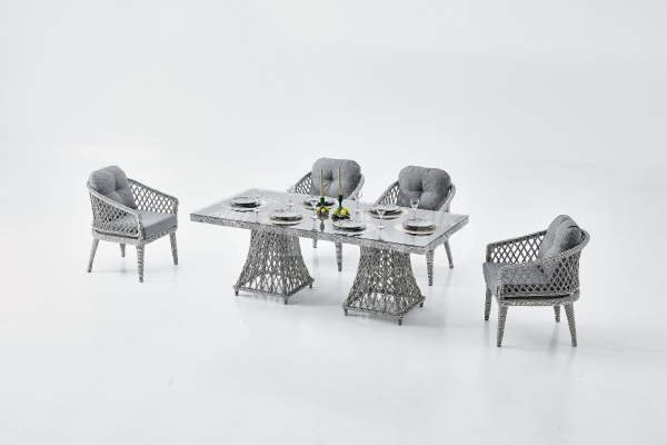 Osaka Rattan Bahçe Balkon Masa Takımı (100cm x 200cm)