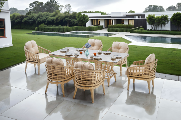 Rodos Rattan Bahçe Balkon Masa Takımı (100cm x 200cm)