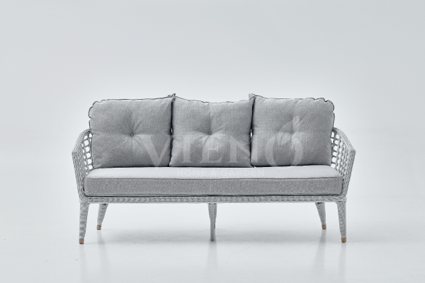 Rodos Rattan Bahçe Balkon Oturma Grubu Gri