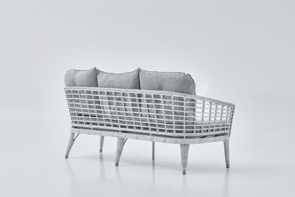 Rodos Rattan Bahçe Balkon Oturma Grubu Gri