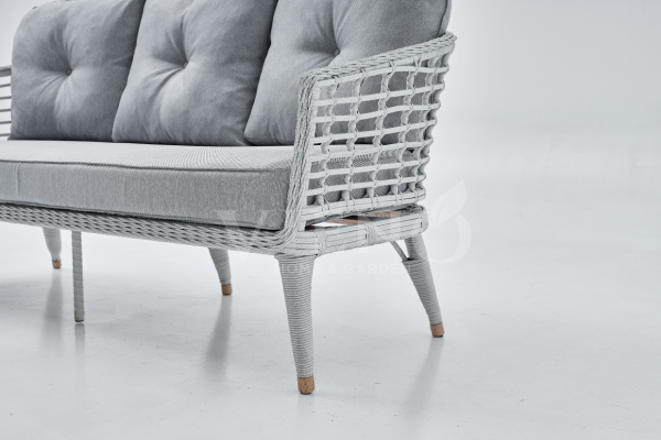 Rodos Rattan Bahçe Balkon Oturma Grubu Gri